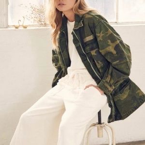 NWT Free People Seize The Day Green Camo Jacket L